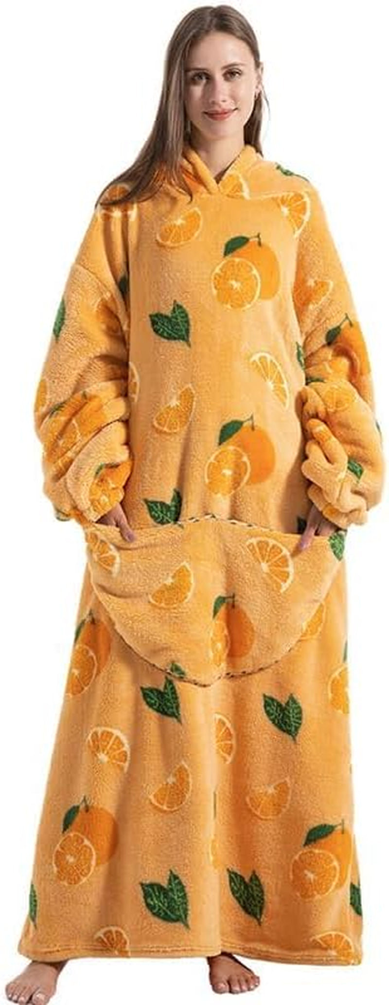 Oversized Wearable Blanket Hoodie for Adults - Extra Long Womens Blanket Sweatshirt