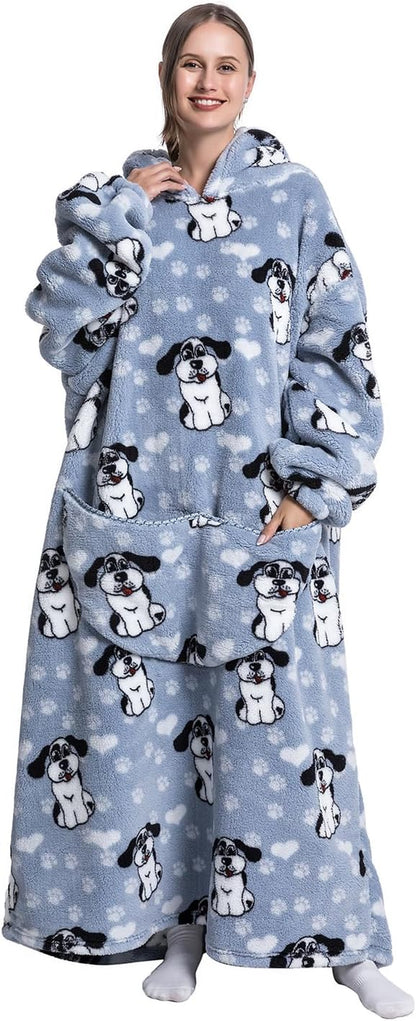 Oversized Wearable Blanket Hoodie for Adults - Extra Long Womens Blanket Sweatshirt