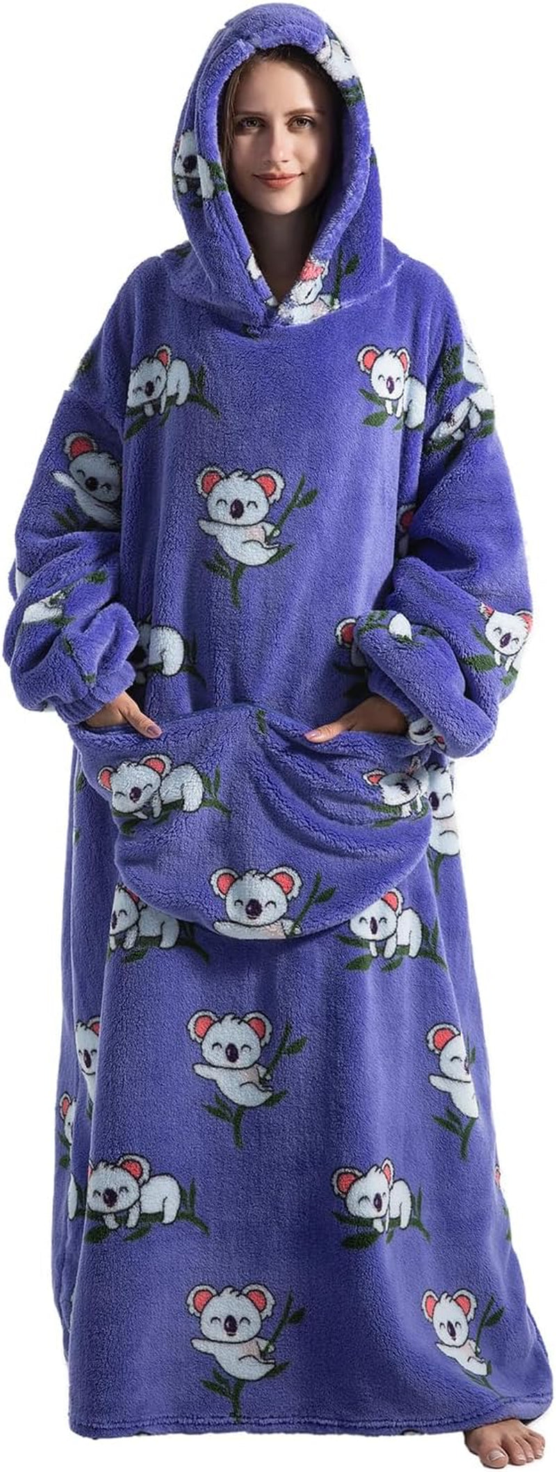 Oversized Wearable Blanket Hoodie for Adults - Extra Long Womens Blanket Sweatshirt
