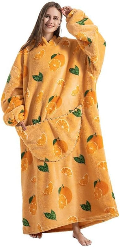 Oversized Wearable Blanket Hoodie for Adults - Extra Long Womens Blanket Sweatshirt