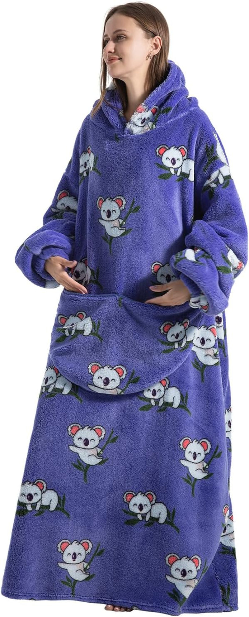 Oversized Wearable Blanket Hoodie for Adults - Extra Long Womens Blanket Sweatshirt