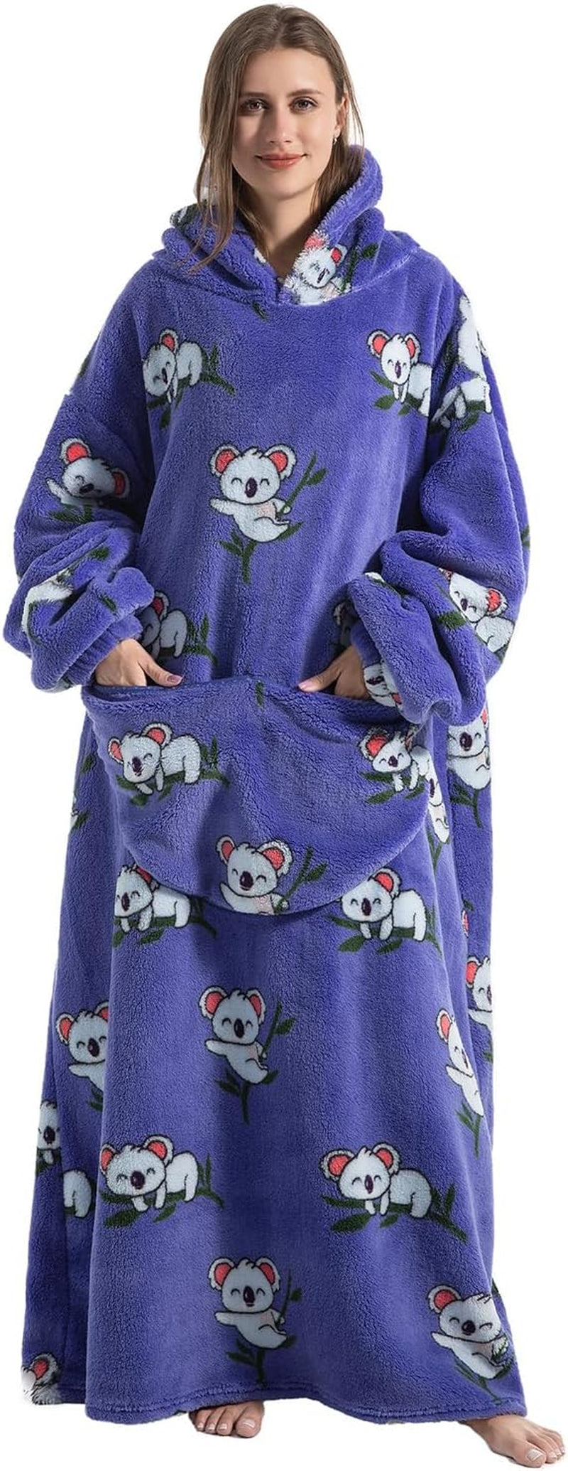 Oversized Wearable Blanket Hoodie for Adults - Extra Long Womens Blanket Sweatshirt