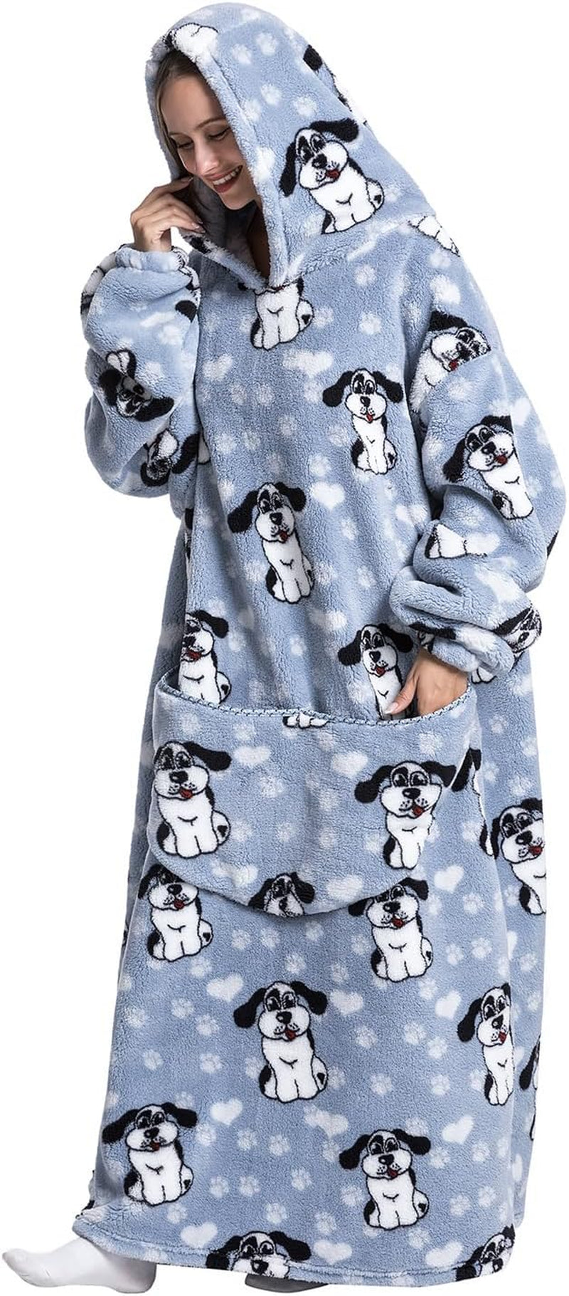 Oversized Wearable Blanket Hoodie for Adults - Extra Long Womens Blanket Sweatshirt