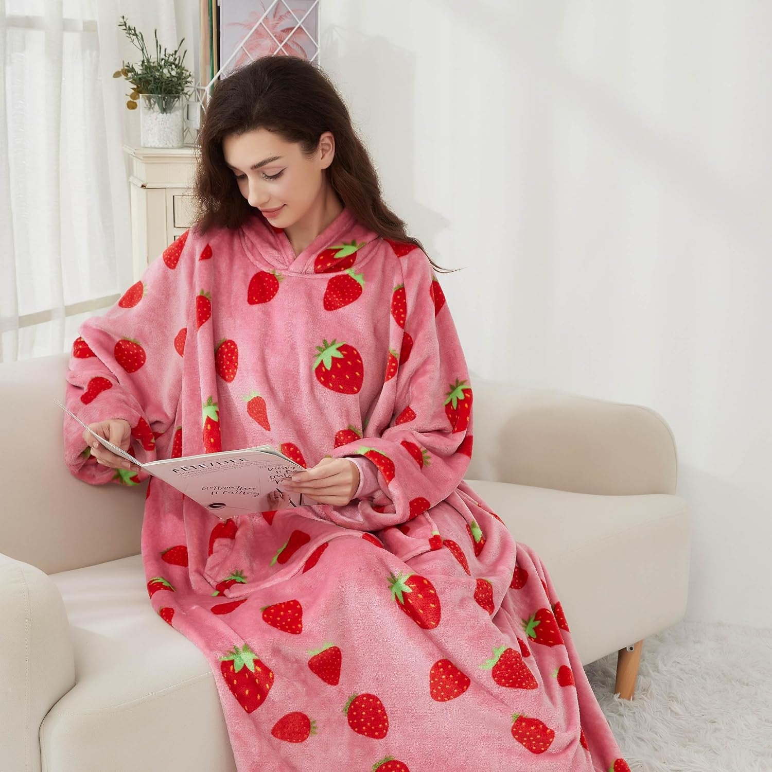 Extra Long Blanket Hoodie Oversized Hoodie Blanket Long Wearable Blanket Hoodie for Adults Snuggle Blankets