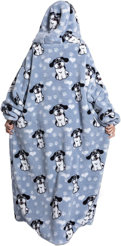 Oversized Wearable Blanket Hoodie for Adults - Extra Long Womens Blanket Sweatshirt
